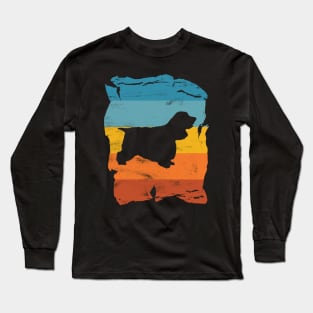 Cocker Spaniel Distressed Vintage Retro Silhouette Long Sleeve T-Shirt